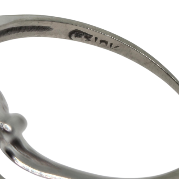 Vintage Elegant 10K White Gold  Pearl Ring Toi Et Moi Sz 6.25 - Picture 4 of 10